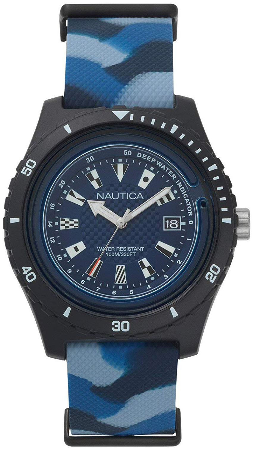 Nautica Herrklocka NAPSRF004 Blå/Gummi Ø46 mm - Nautica