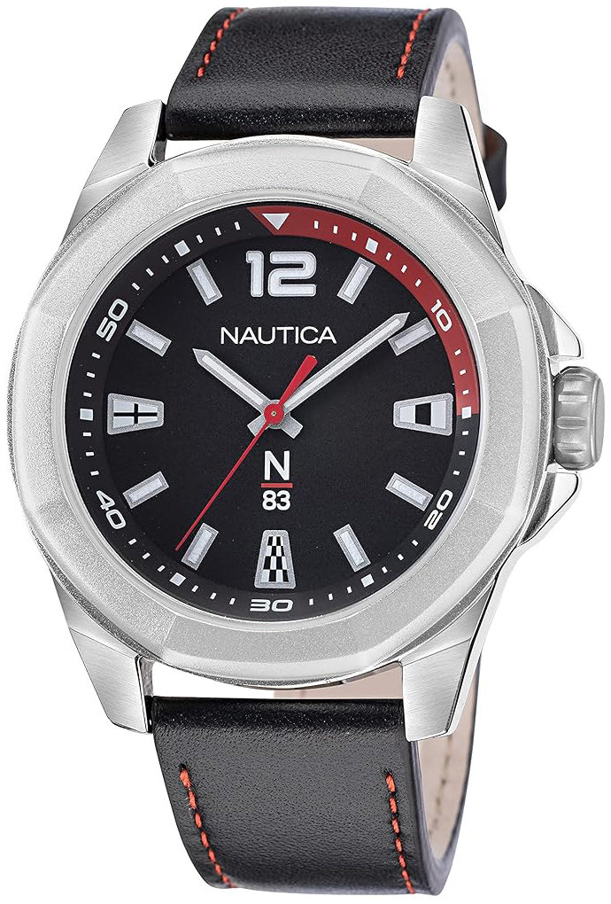 Nautica Herrklocka NAPTBF105 N83 Svart/Läder Ø46 mm - Nautica
