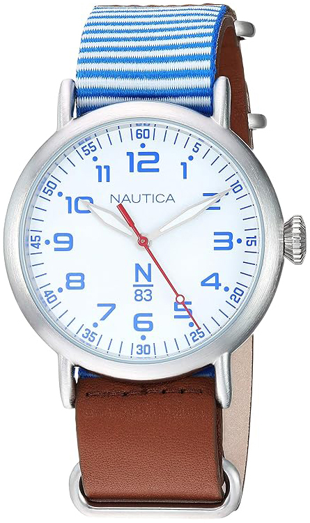 Nautica NAPWLS904 N83 Vit/Läder Ø40 mm - Nautica