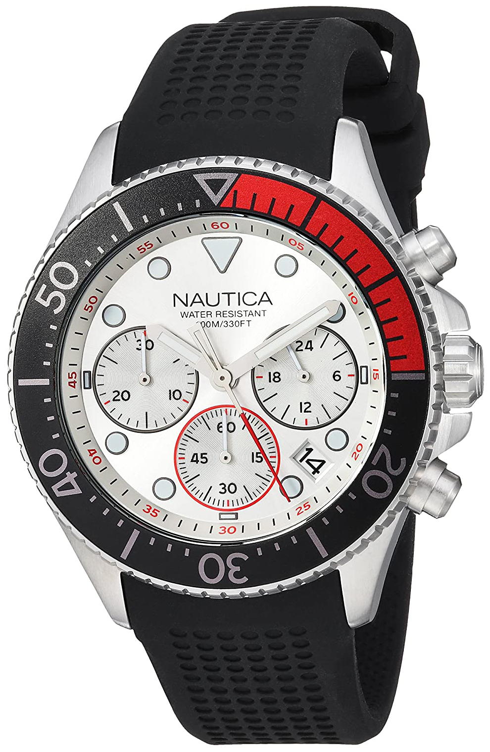Nautica Herrklocka NAPWPC001 Vit/Gummi &Oslash;44 mm