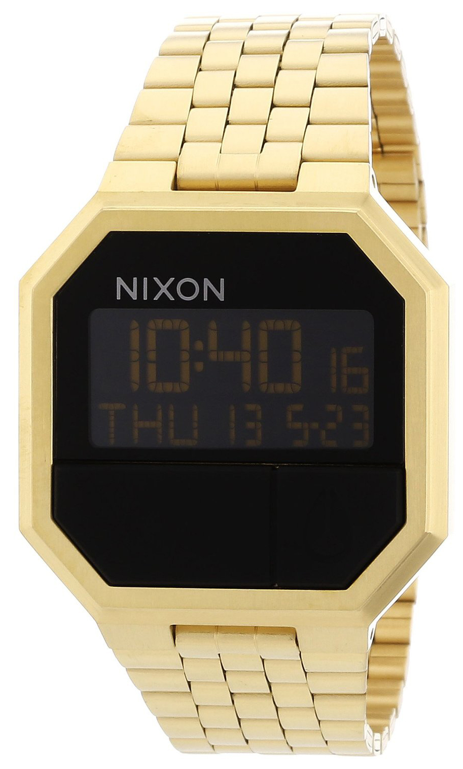 Nixon Herrklocka A158502-00 The Re-Run Svart/Gulguldtonat stål - Nixon