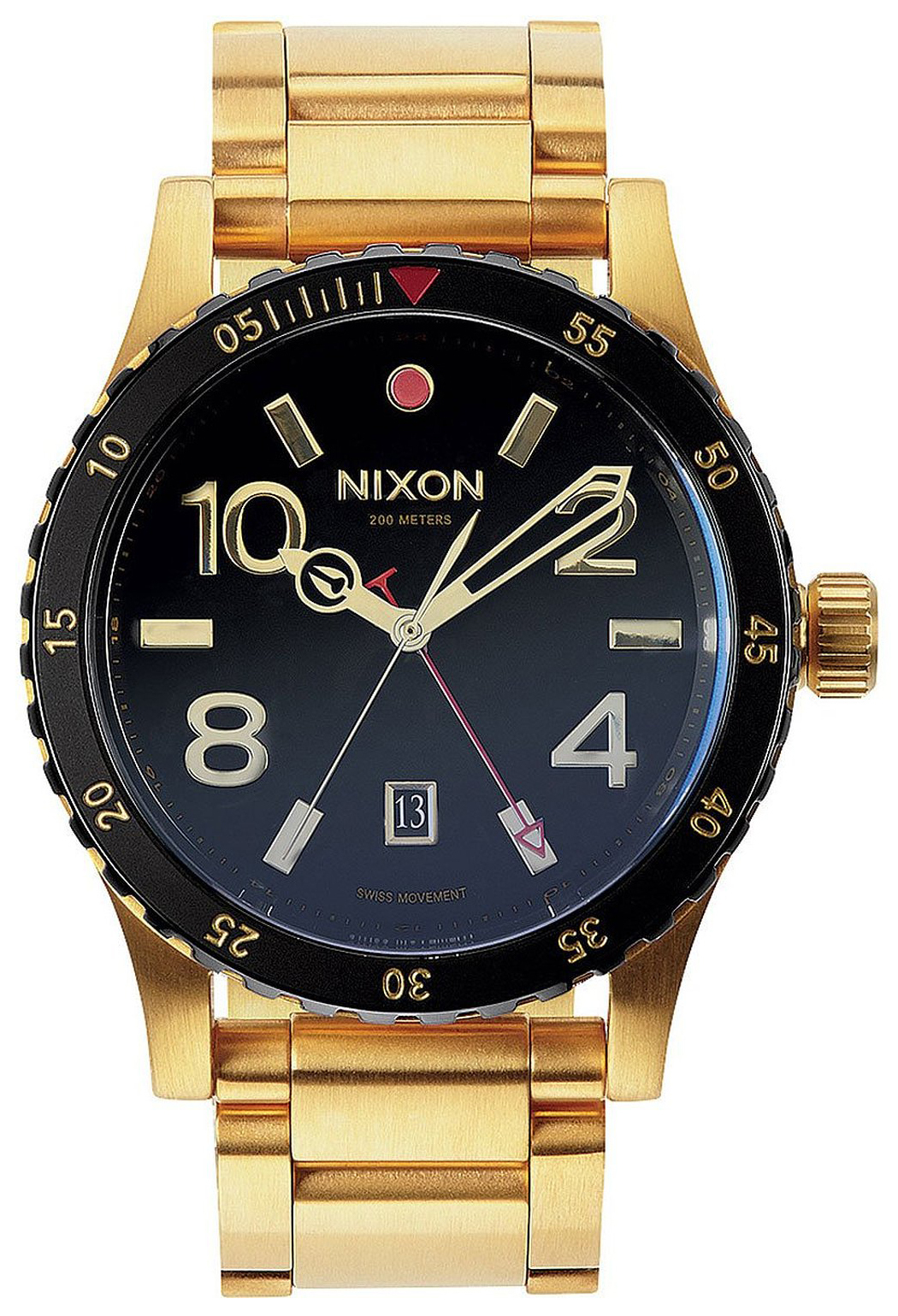 Nixon 99999 Herrklocka A277513-00 Svart/Gulguldtonat stål Ø45 mm - Nixon