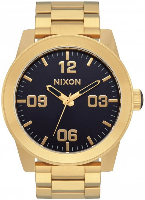 Nixon Herrklocka A346-2033 The Corporal Svart/Gulguldtonat stål Ø48 - Nixon