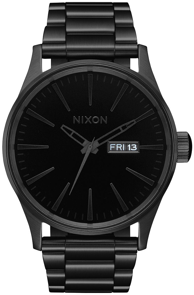 Nixon Herrklocka A3561147-00 The Sentry Svart/St&aring;l &Oslash;42 mm