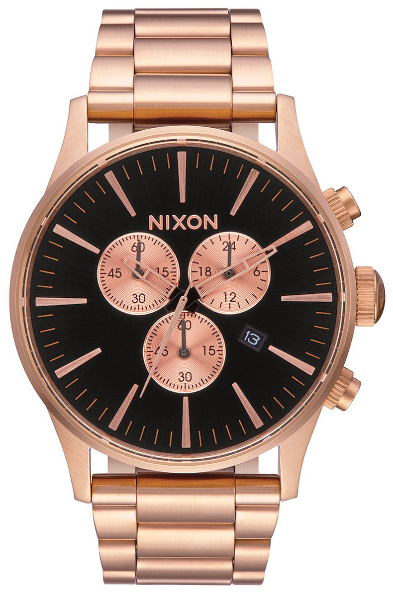 Nixon 99999 Herrklocka A3861932-00 Svart/Roséguldstonat stål Ø42 mm - Nixon