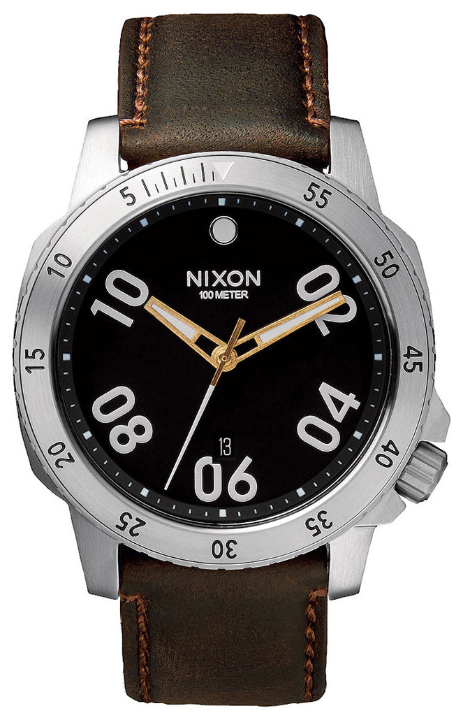 Nixon 99999 Herrklocka A508019-00 Svart/Läder Ø44 mm - Nixon