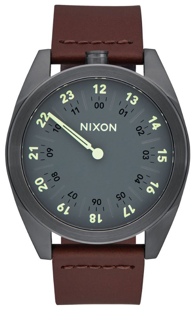 Nixon 99999 Herrklocka A9261388-00 Grå/Läder Ø43 mm - Nixon