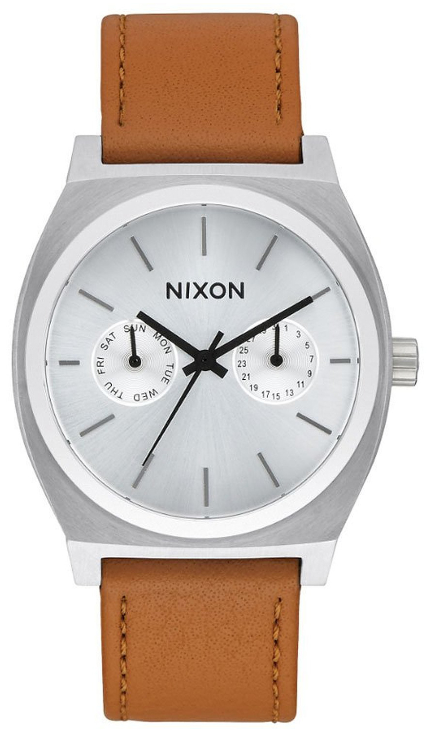 Nixon The Time Teller A9272310-00 Silverfärgad/Läder Ø37 mm
