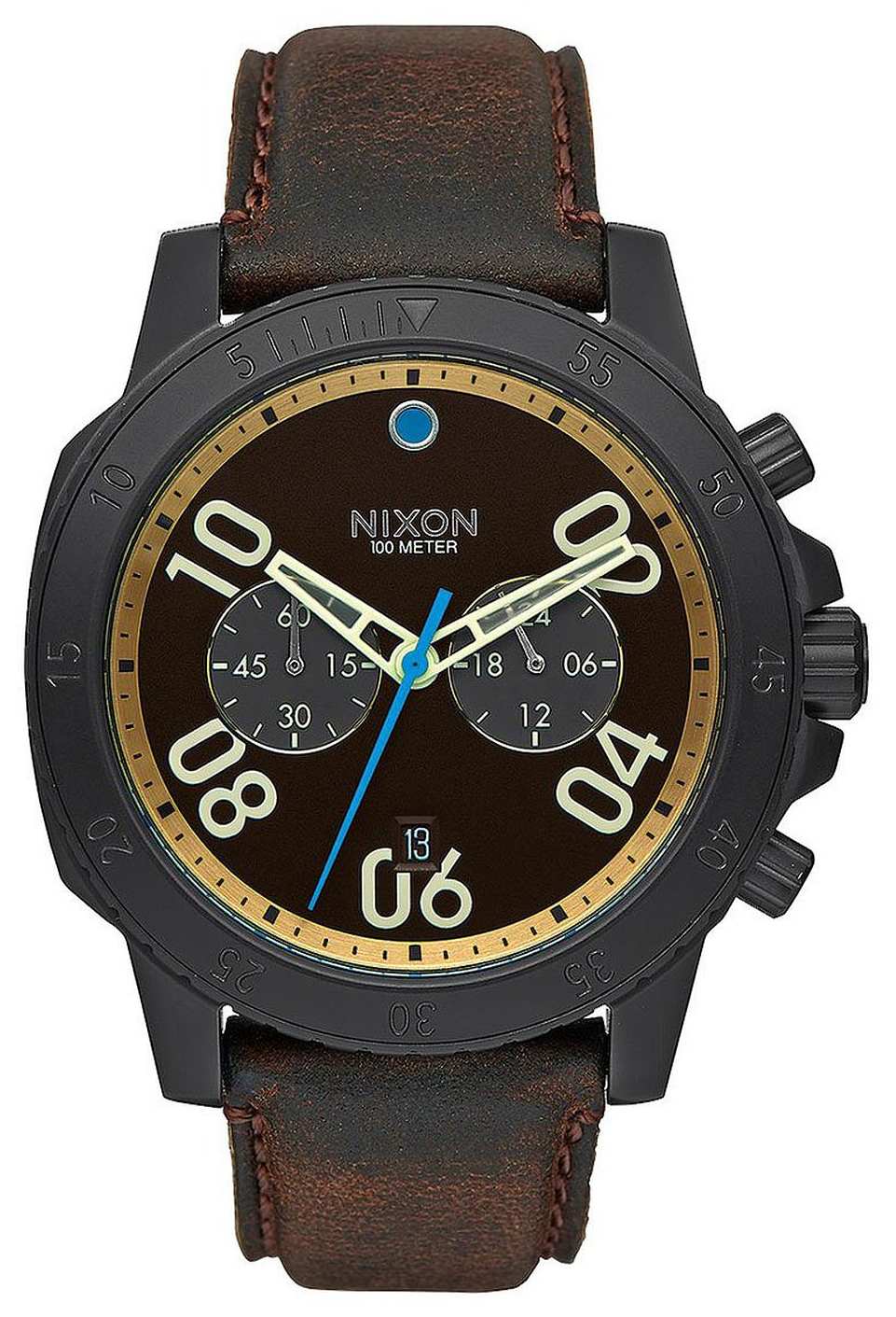 Nixon 99999 Herrklocka A9402209-00 Brun/Läder Ø44 mm - Nixon