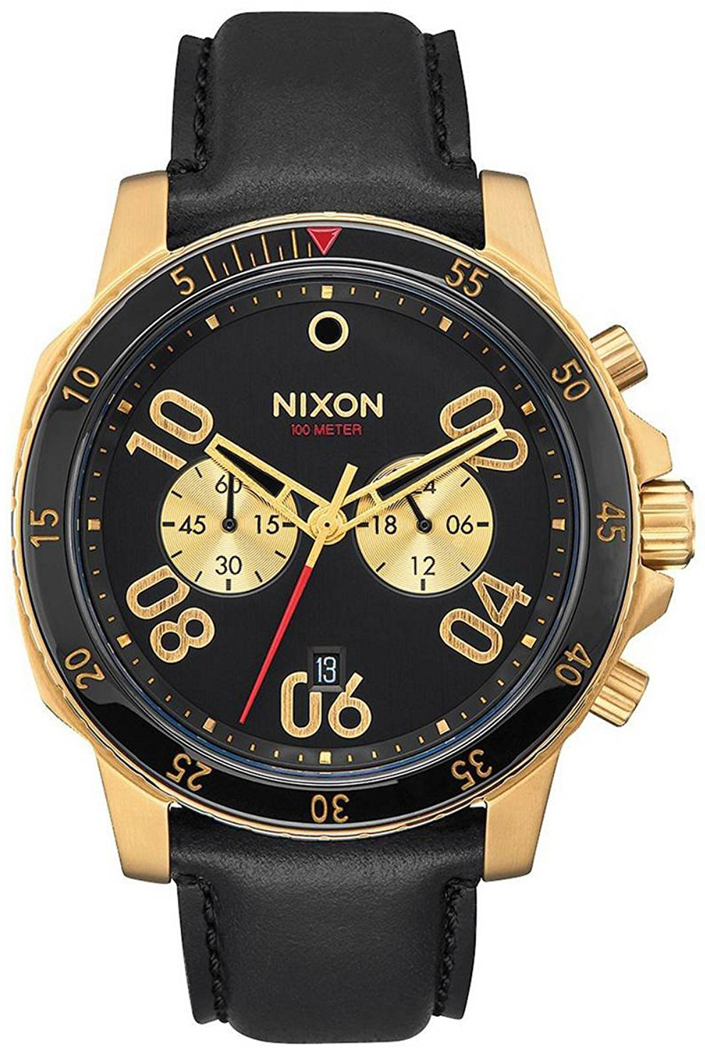 Nixon 99999 Herrklocka A940513-00 Svart/Läder Ø44 mm - Nixon