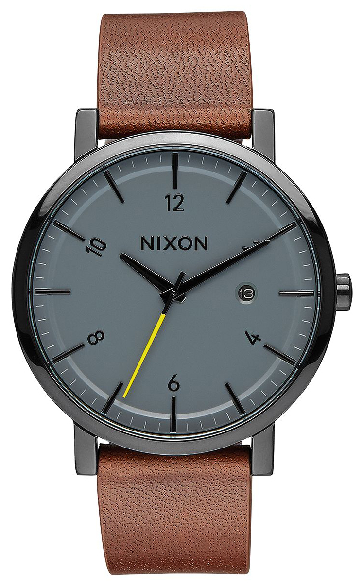 Nixon 99999 Herrklocka A945017-00 Grå/Läder Ø42 mm - Nixon