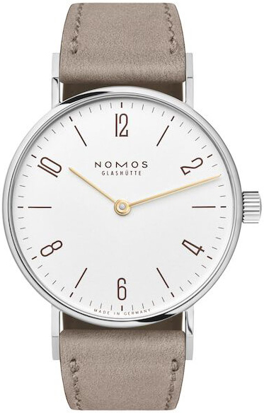 Nomos Glashütte Damklocka N-120 Tangente Vit/Läder Ø32.8 mm - Nomos Glashütte
