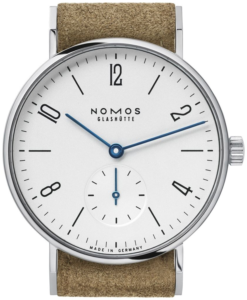 Nomos Glashütte Damklocka N-122 Tangente Vit/Läder Ø32.8 mm - Nomos Glashütte