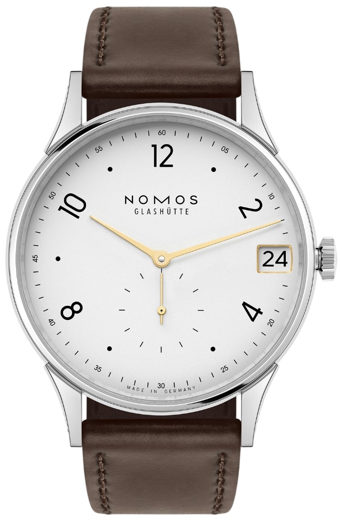 Nomos Glashütte Herrklocka N-1251 Minimatik Silverfärgad/Läder - Nomos Glashütte