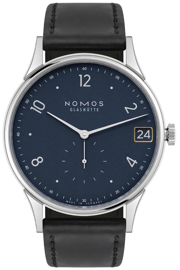 Nomos Glashütte Herrklocka N-1252 Minimatik Blå/Läder Ø39.5 mm - Nomos Glashütte