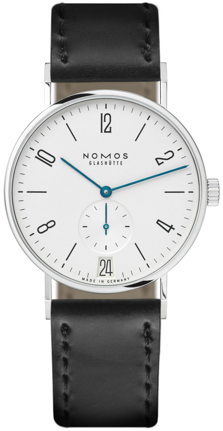 Nomos Glashütte Herrklocka N-130 Tangente Vit/Läder Ø37.5 mm - Nomos Glashütte