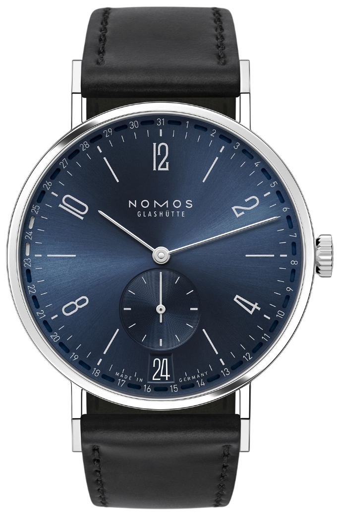 Nomos Glashütte Herrklocka N-136 Tangente Blå/Läder Ø37.5 mm - Nomos Glashütte