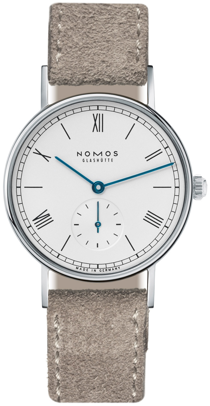 Nomos Glashütte Damklocka N-243 Ludwig Vit/Läder Ø32.8 mm - Nomos Glashütte