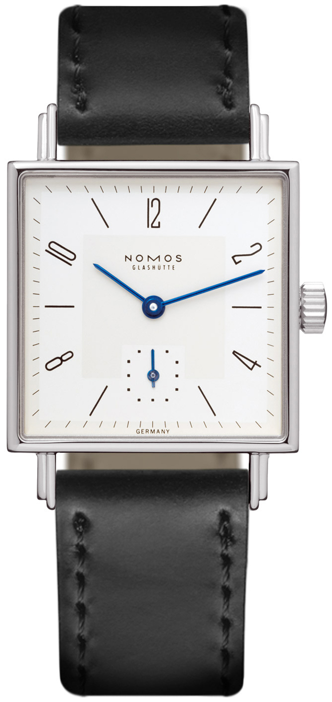 Nomos Glashütte Damklocka N-401 Tetra Vit/Läder - Nomos Glashütte