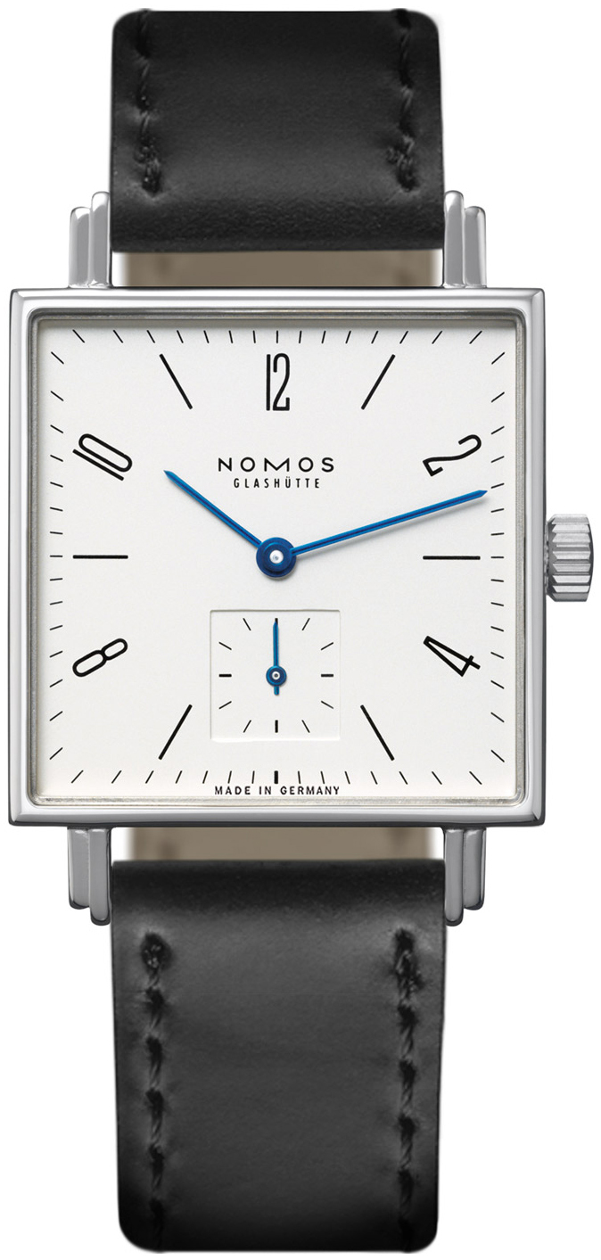 Nomos Glashütte Damklocka N-408 Tetra Vit/Läder - Nomos Glashütte