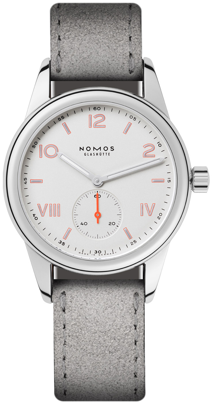 Nomos Glashütte N-708 Club Vit/Läder Ø36 mm - Nomos Glashütte