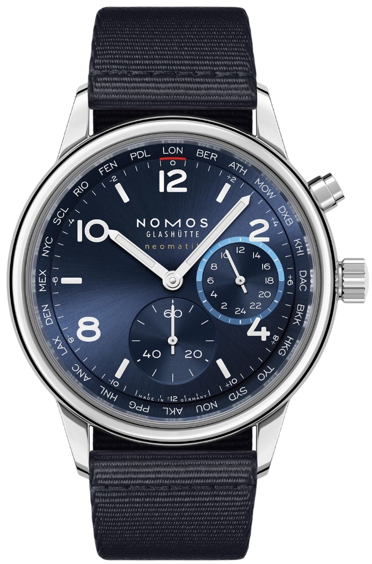 Nomos Glash&uuml;tte Herrklocka N-790-textile Club Sport Neomatik