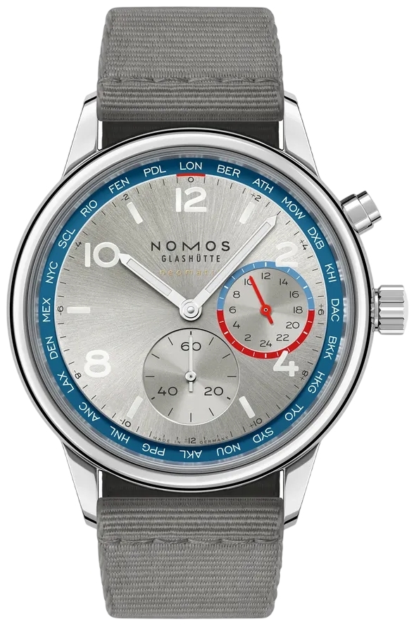 Nomos Glash&uuml;tte Herrklocka N-791-textile Club Sport Neomatik