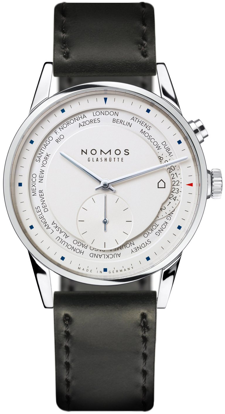 Nomos Glashütte Herrklocka N-805 Zurich Vit/Läder Ø39.9 mm - Nomos Glashütte