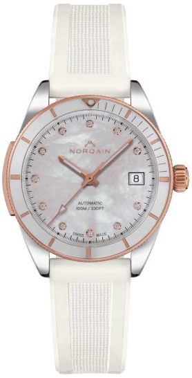 Norqain Damklocka N1800CG89A/M18DG/18WRE.16S Adventure Vit/Gummi Ø37 - Norqain