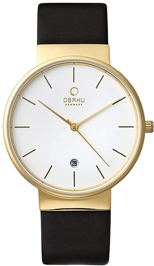 Obaku Herrklocka V153GDGWRB Klar Vit/Läder Ø40 mm - Obaku