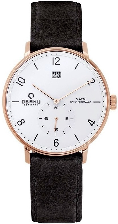Obaku Herrklocka V190GDVWRB Rislen Vit/Läder Ø43 mm - Obaku