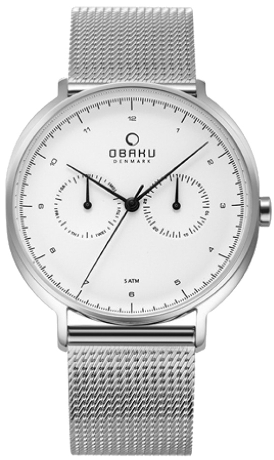 Obaku Herrklocka V193GMCIMC Ahorn Vit/Stål Ø40 mm - Obaku