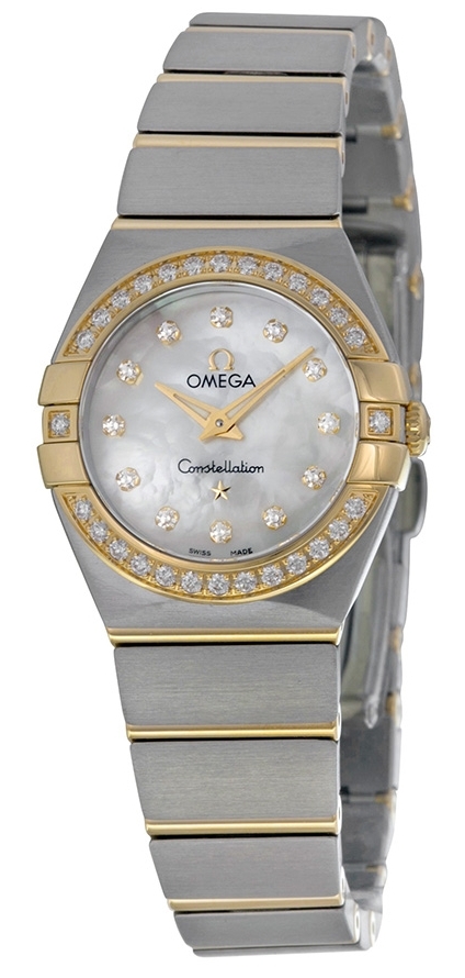 Omega Constellation Quartz 24mm Damklocka 123.25.24.60.55.003 Vit/18 karat