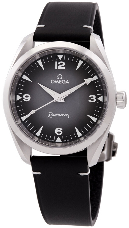 Omega Herrklocka 235.12.38.20.06.001 Seamaster Railmaster Gr&aring;/L&auml;der