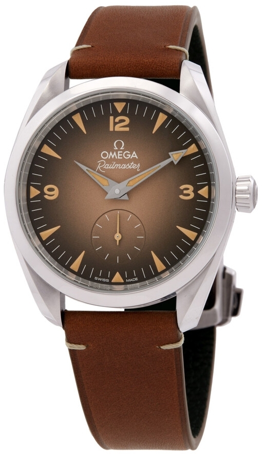 Omega Herrklocka 235.12.38.20.13.001 Seamaster Railmaster Brun/Läder