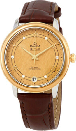 Omega Damklocka 424.23.33.20.58.001 De Ville Prestige Guld/Läder - Omega