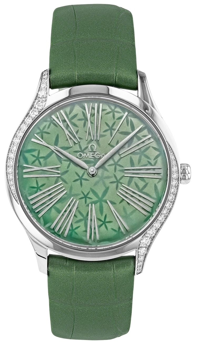 Omega Damklocka 428.18.36.60.10.002 De Ville Mini Tresor Grön/Läder - Omega