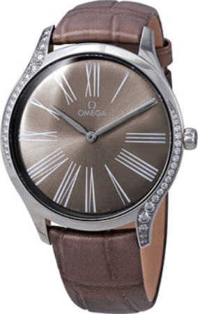 Omega Damklocka 428.18.39.60.13.001 De Ville Tresor Brun/L&auml;der &Oslash;39