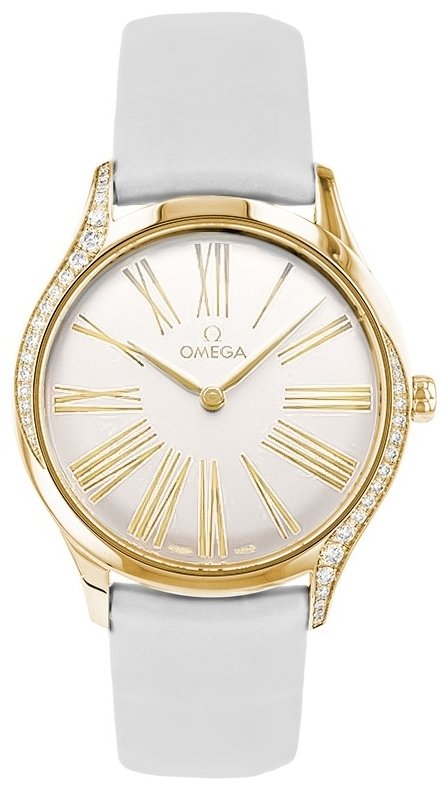 Omega Damklocka 428.57.36.60.04.001 De Ville Tresor Vit/Gummi Ø36 mm - Omega