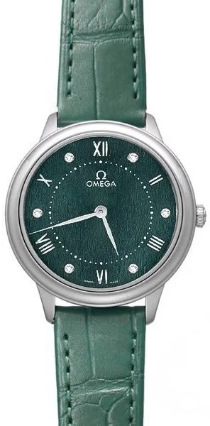 Omega Damklocka 434.13.30.60.60.001 De Ville Prestige Grön/Läder - Omega