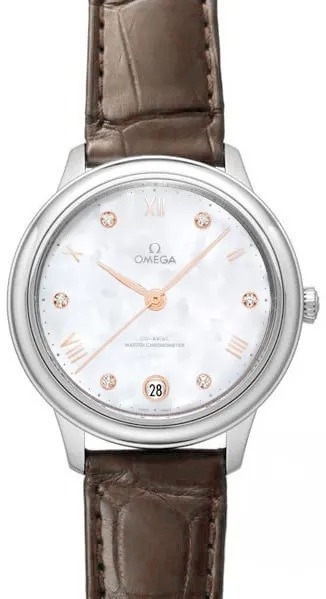 Omega Damklocka 434.13.34.20.55.001 De Ville Prestige Vit/Läder Ø34 - Omega