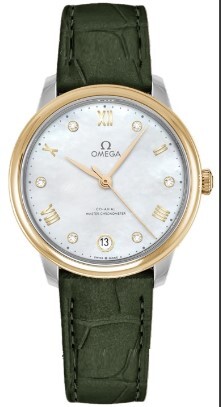 Omega Damklocka 434.23.34.20.55.002 De Ville Prestige Vit/Läder Ø34 - Omega