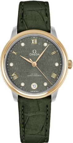 Omega Damklocka 434.23.34.20.60.001 De Ville Prestige Grön/Läder - Omega