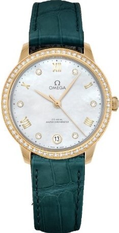 Omega Damklocka 434.58.34.20.55.002 De Ville Prestige Vit/Läder Ø34 - Omega