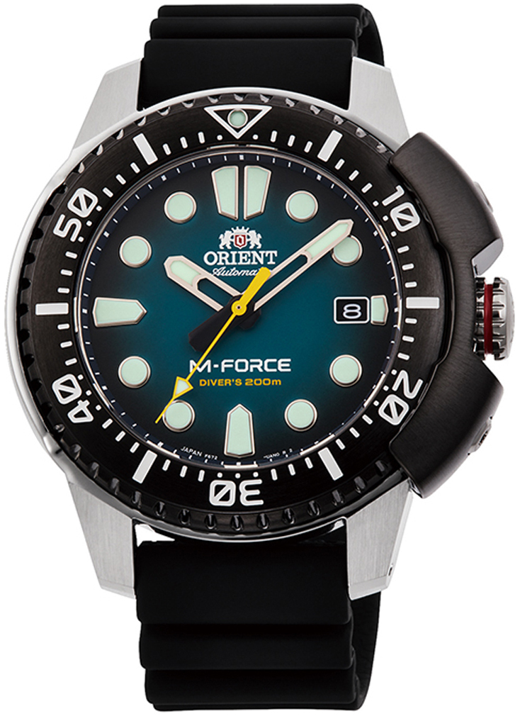 Orient Herrklocka RA-AC0L04L00B M-Force Grön/Gummi Ø45 mm - Orient