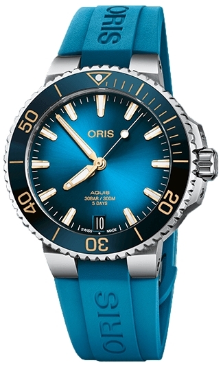 Oris Herrklocka 01 400 7769 4125-07 4 22 75FC Aquis Blå/Gummi Ø41.5 - Oris