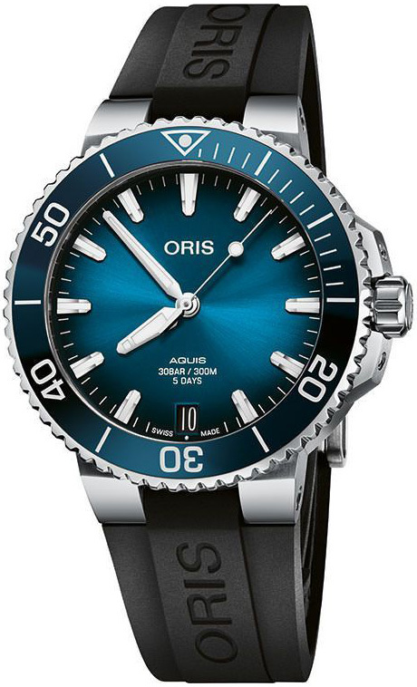 Oris Herrklocka 01 400 7769 4135-07 4 22 74FC Aquis Blå/Gummi Ø41.5 - Oris