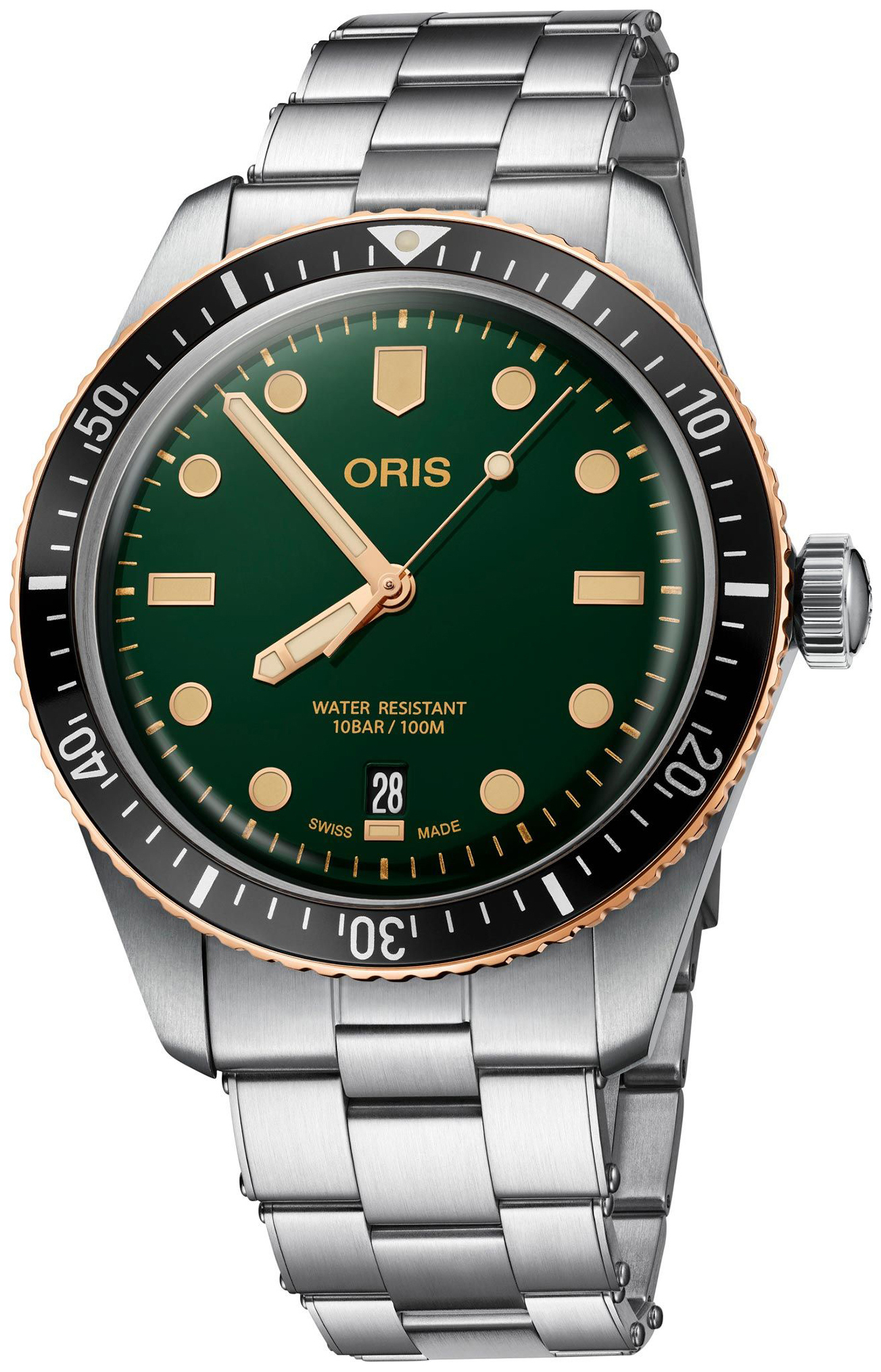 Oris Herrklocka 01 733 7707 4357-07 8 20 18 Diving Grön/Stål Ø40 mm - Oris