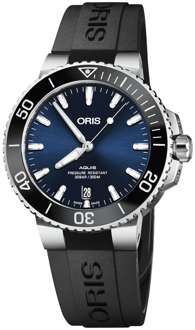 Oris Herrklocka 01 733 7732 4135-07 4 21 64FC Diving Blå/Gummi - Oris