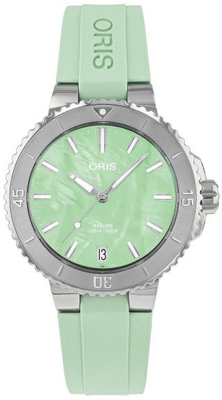 Oris Damklocka 01 733 7770 4157-07 4 18 67FC Aquis Gr&ouml;n/Gummi &Oslash;36.5
